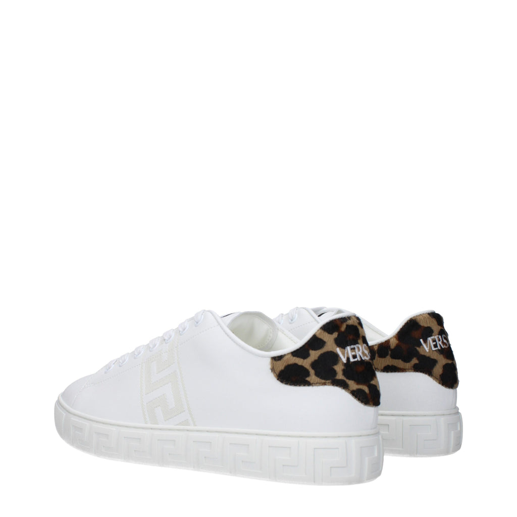 Versace Weiße Low-Top-Sneaker aus Leder