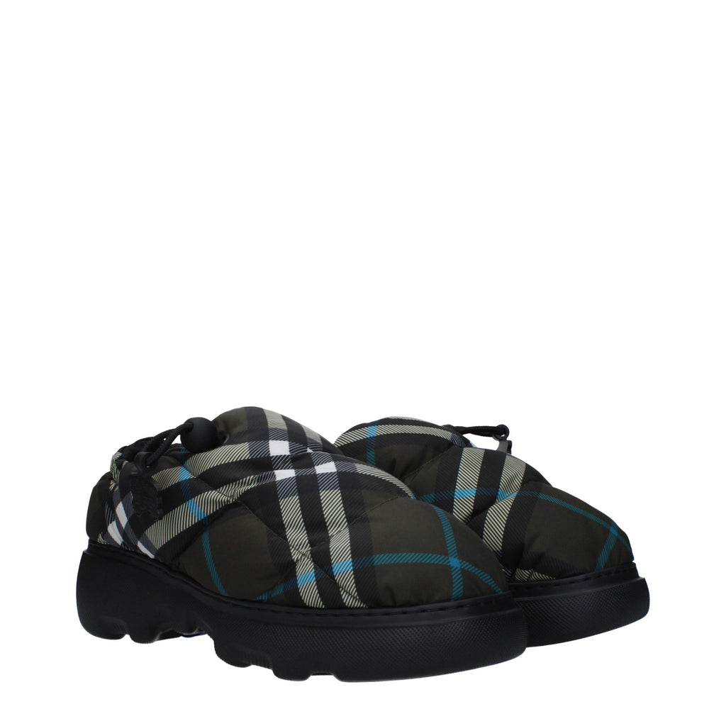 Burberry Grüne Stoff-Slipper