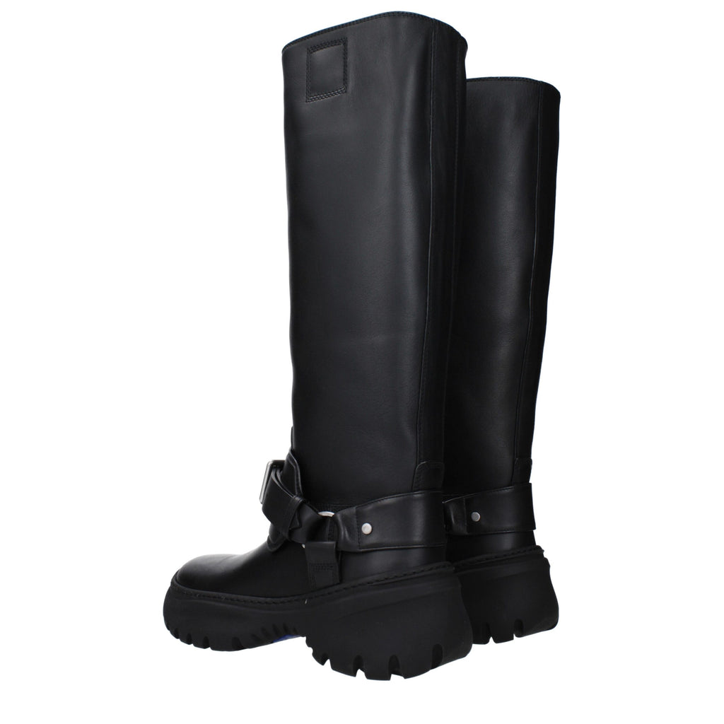 Burberry Schwarze Lederstiefel