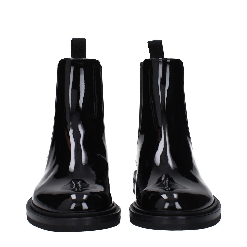 Dolce & Gabbana Schwarze Leder-Stiefeletten