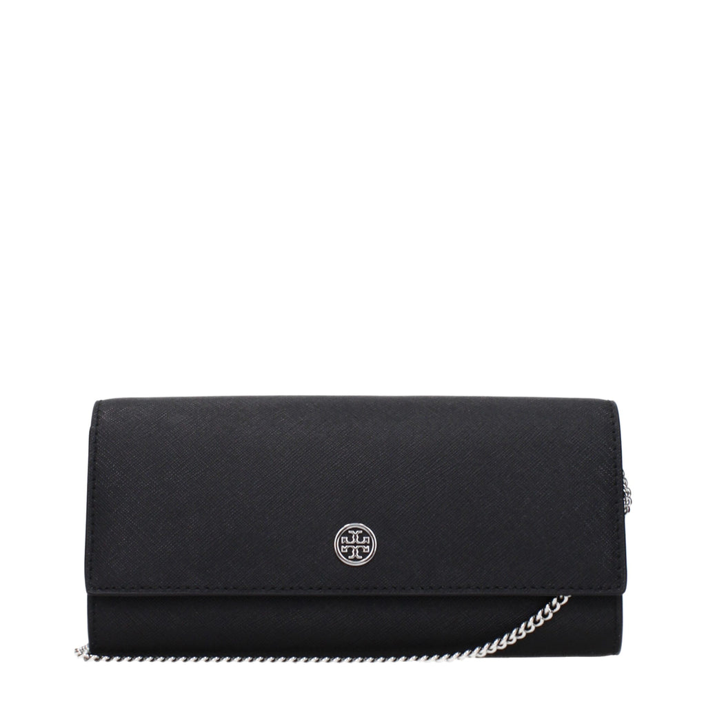 Tory Burch Schwarze Leder-Clutch