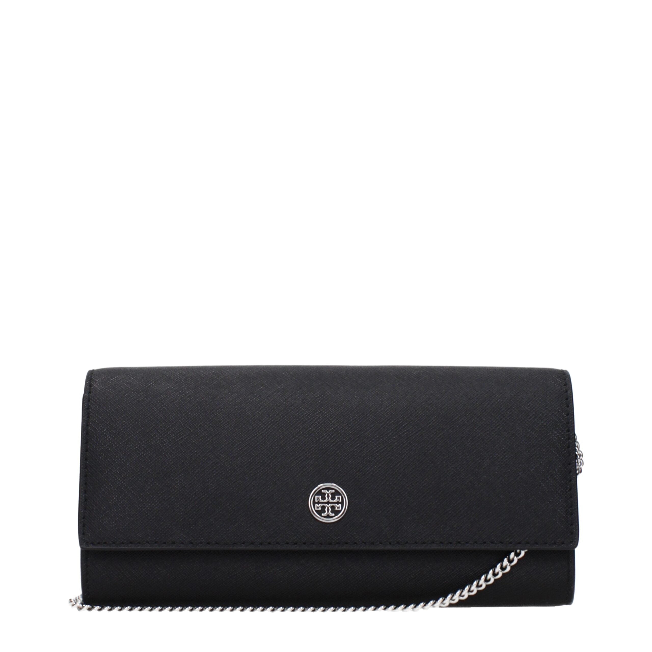 Tory Burch Schwarze Leder-Clutch