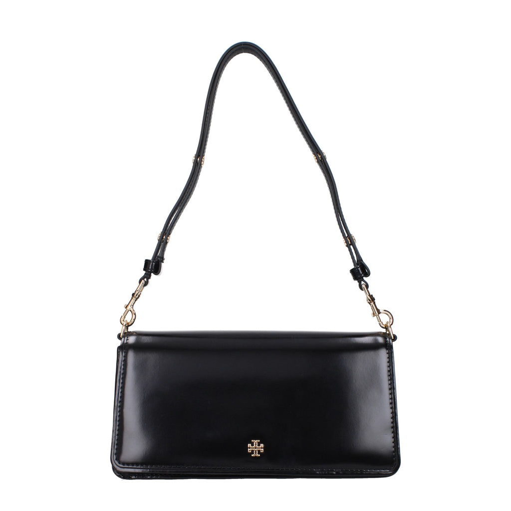 Tory Burch Schwarze Leder Umhängetasche