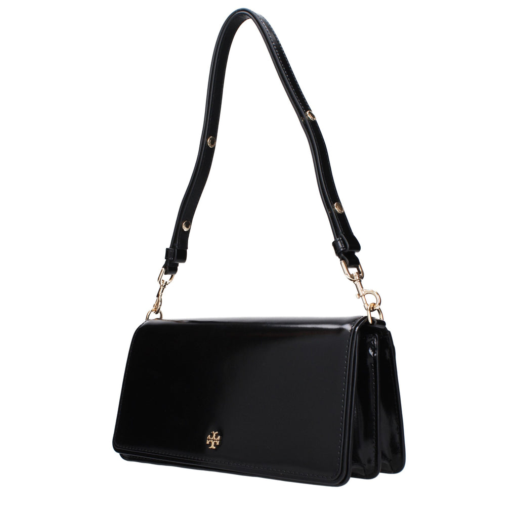 Tory Burch Schwarze Leder Umhängetasche