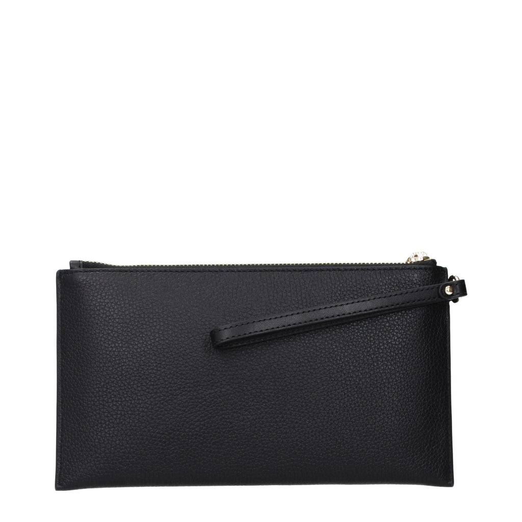 Michael Kors Schwarze Leder-Clutch