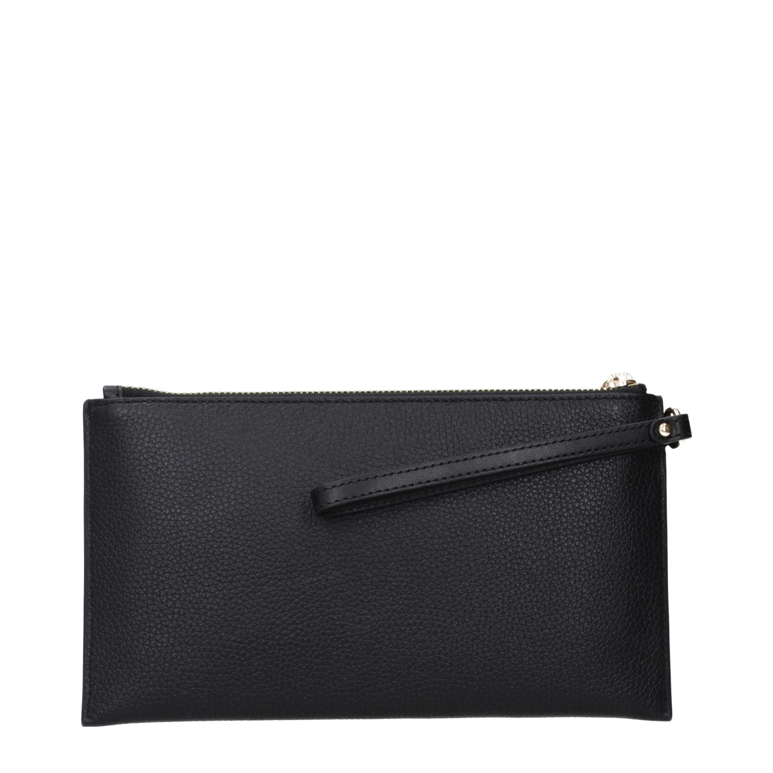 Michael Kors Schwarze Leder-Clutch