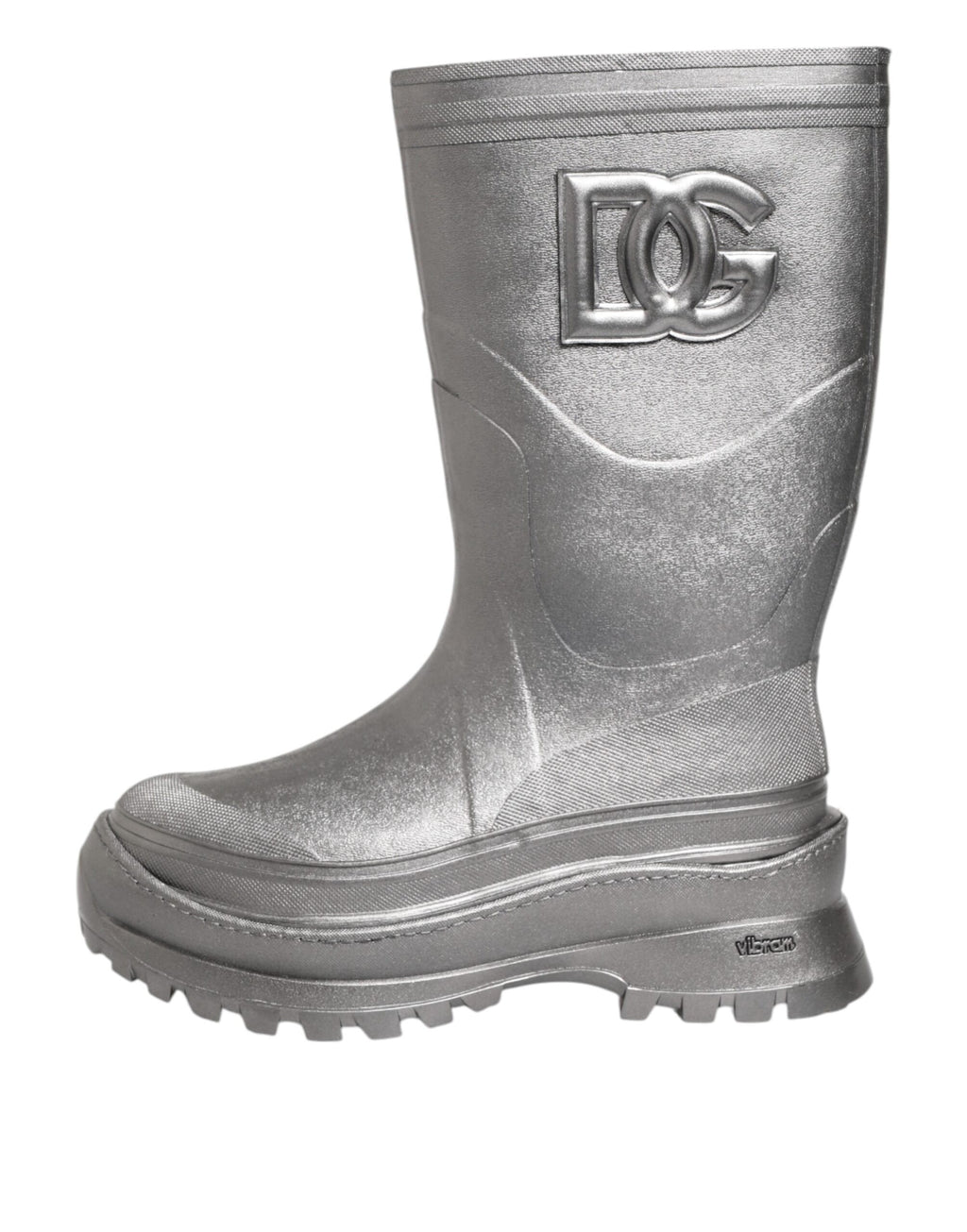 Dolce & Gabbana Metallic Silber Pull On Regen Stiefel Schuhe