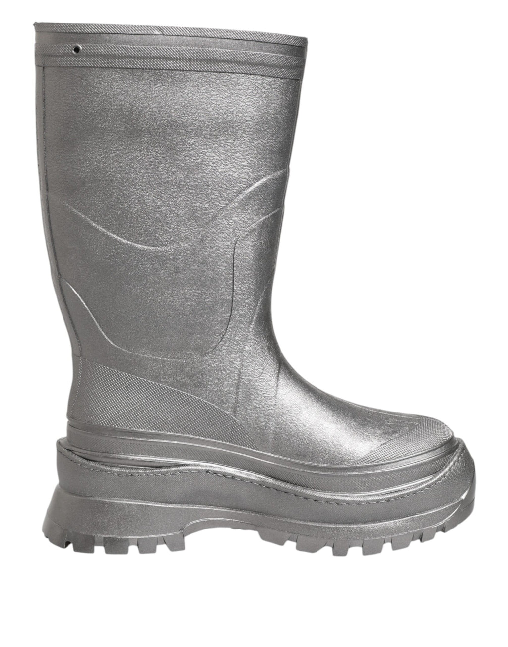 Dolce & Gabbana Metallic Silber Pull On Regen Stiefel Schuhe