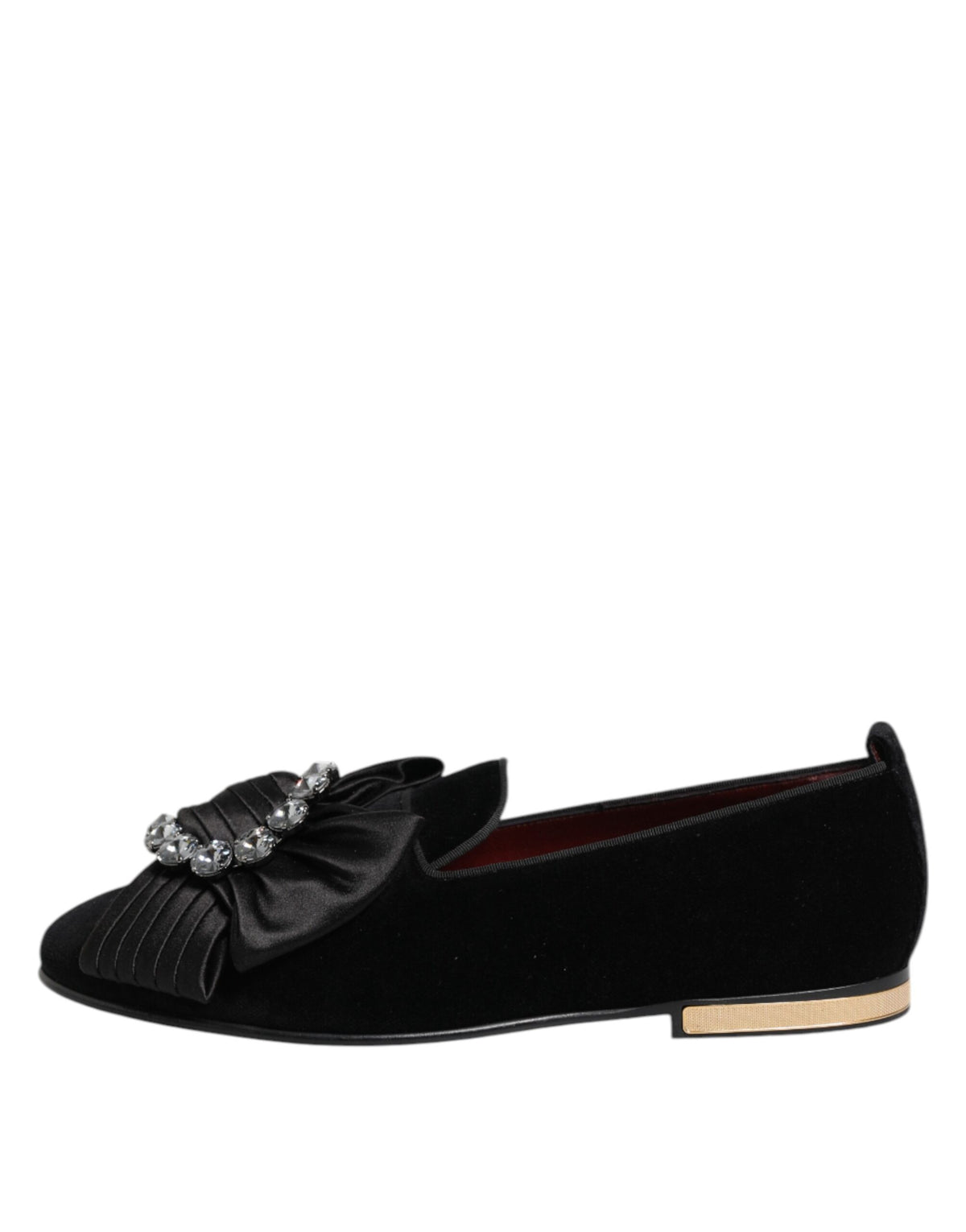Dolce & Gabbana Schwarze VATICANO Crystal Ribbon Slip On Schuhe