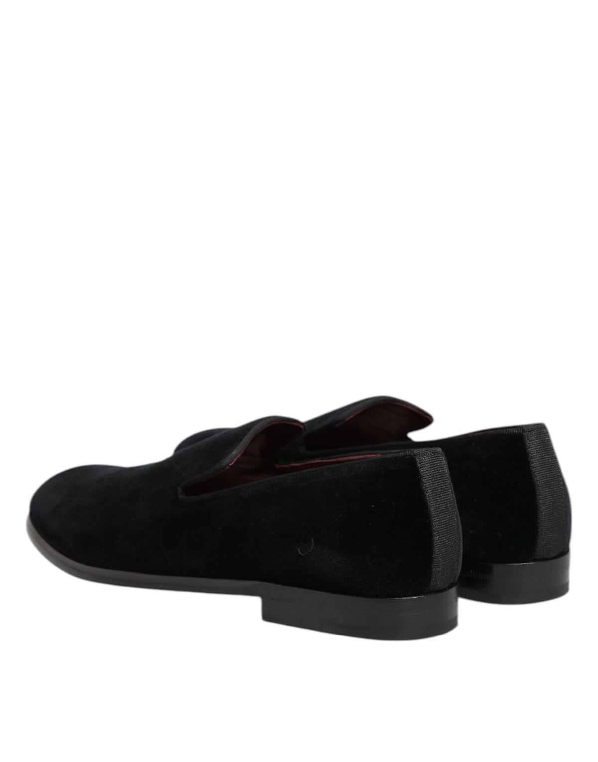 Dolce & Gabbana Schwarzer Samt Loafers Formal Männer Kleid Schuhe