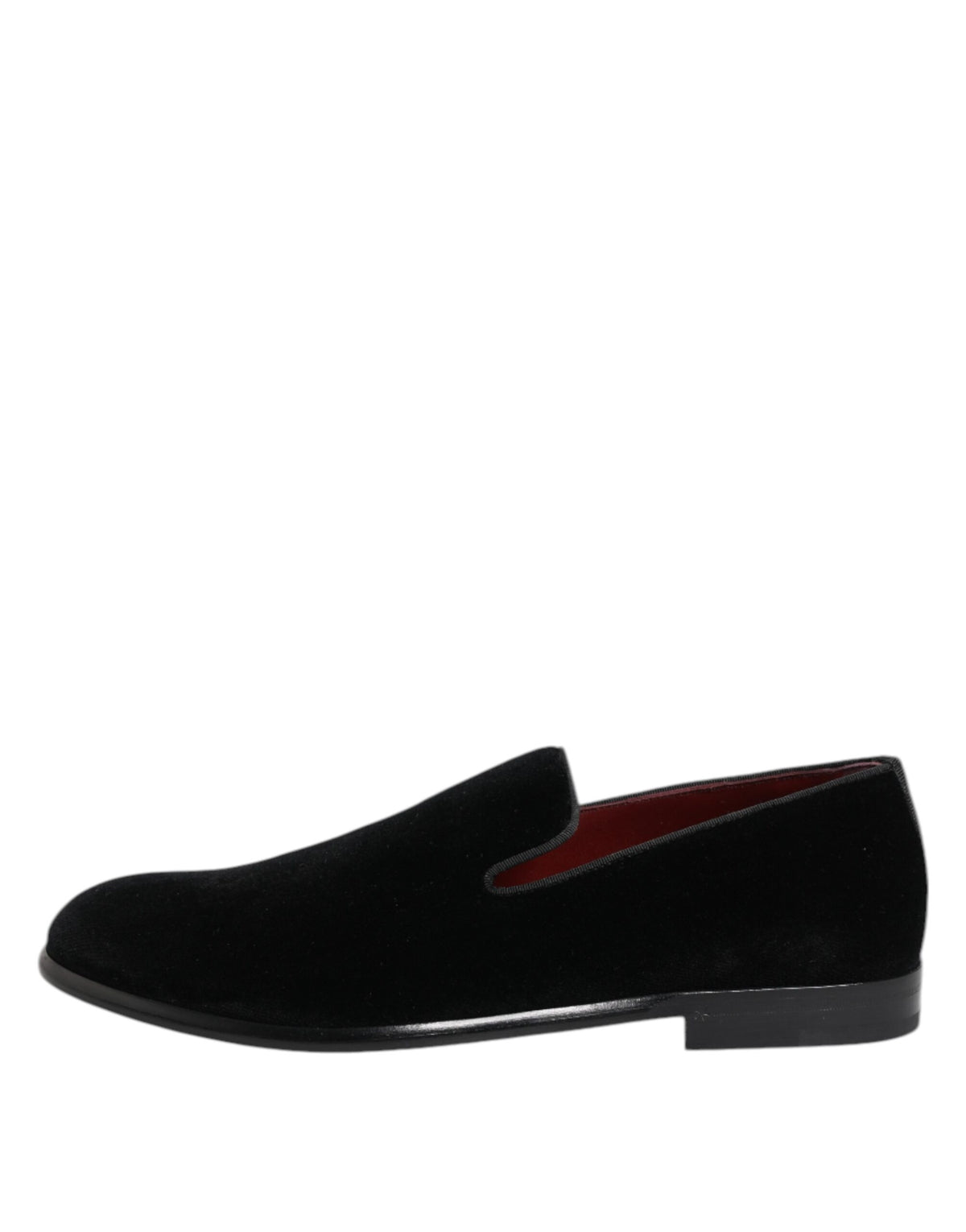 Dolce & Gabbana Schwarzer Samt Loafers Formal Männer Kleid Schuhe