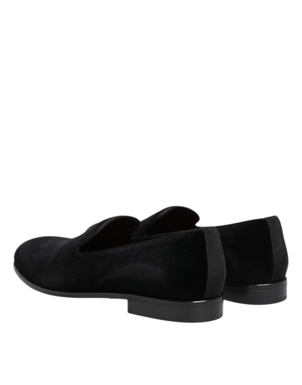 Dolce & Gabbana Schwarzer Samt Slip On Loafers Männer Formelle Schuhe