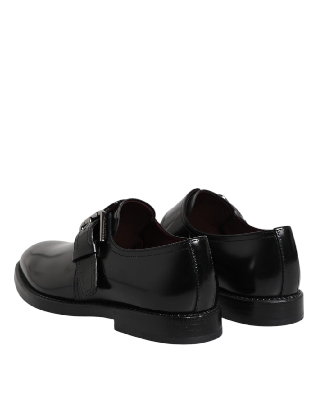 Dolce & Gabbana Schwarzes Leder Monk Strap Derby Formelle Schuhe