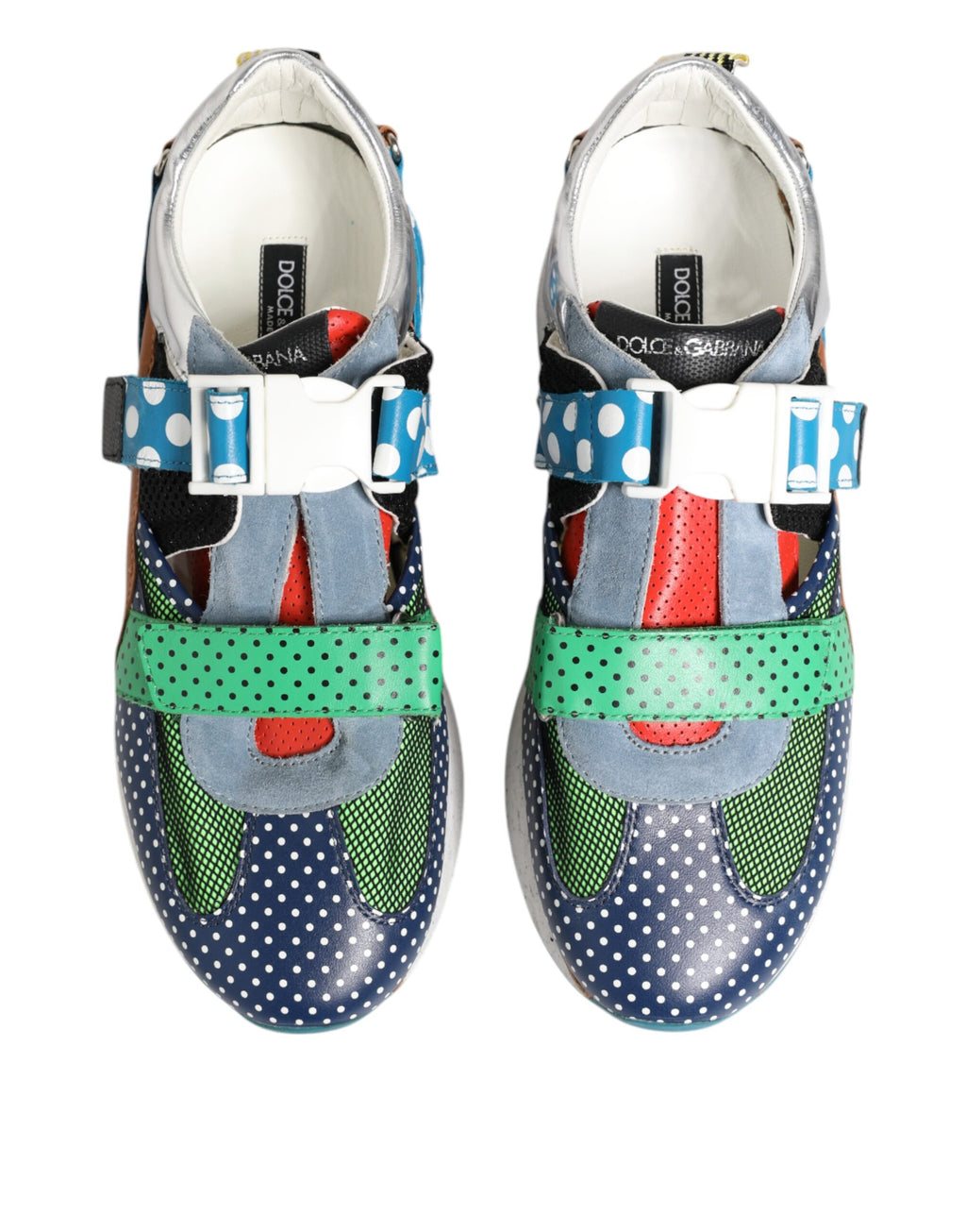 Dolce & Gabbana Mehrfarbige Leder Low-Top-Sneakers