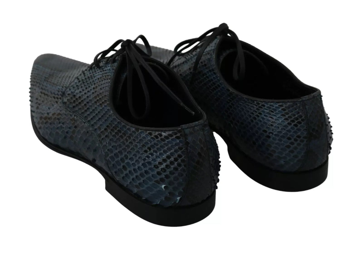 Dolce & Gabbana Blaue Pythonleder-Schlangenhaut-Schuhe