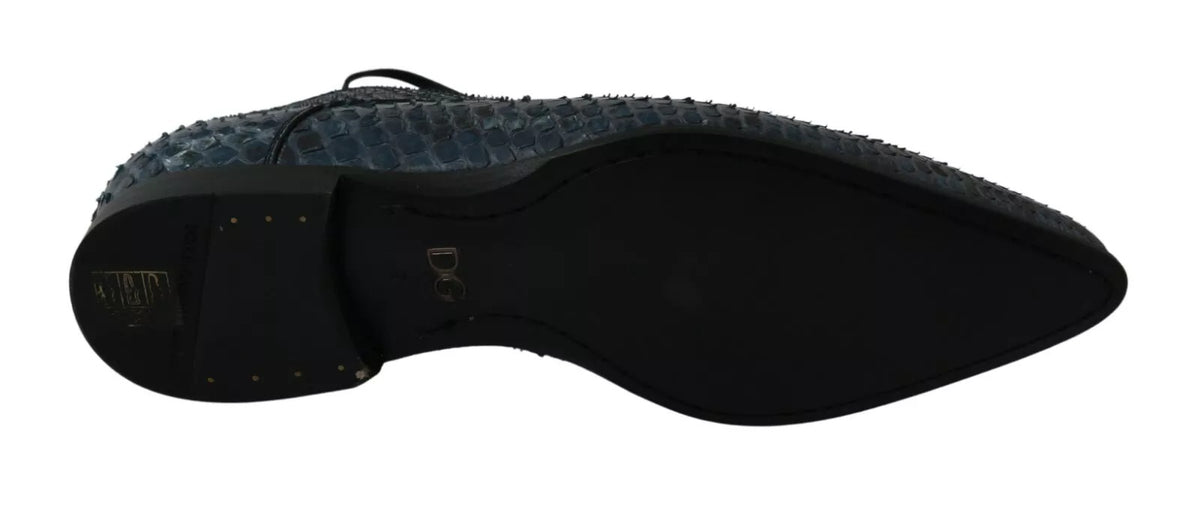 Dolce & Gabbana Blaue Pythonleder-Schlangenhaut-Schuhe