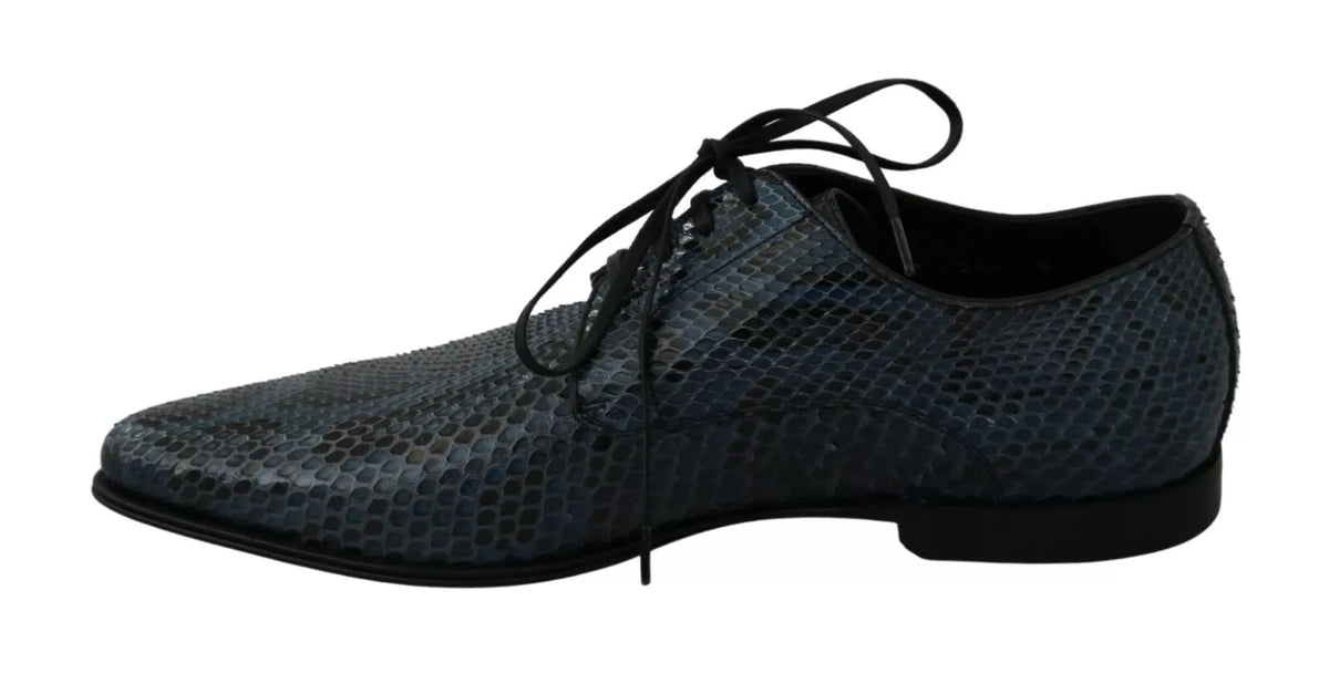 Dolce & Gabbana Blaue Pythonleder-Schlangenhaut-Schuhe