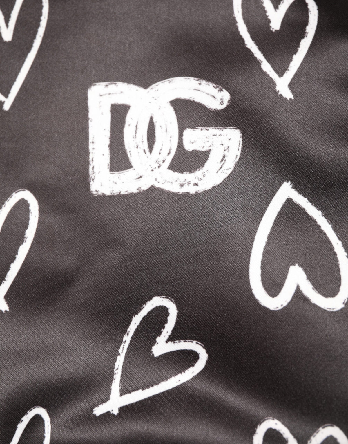 Dolce & Gabbana Schwarze Polyester-Bomberjacke mit Herz-Print