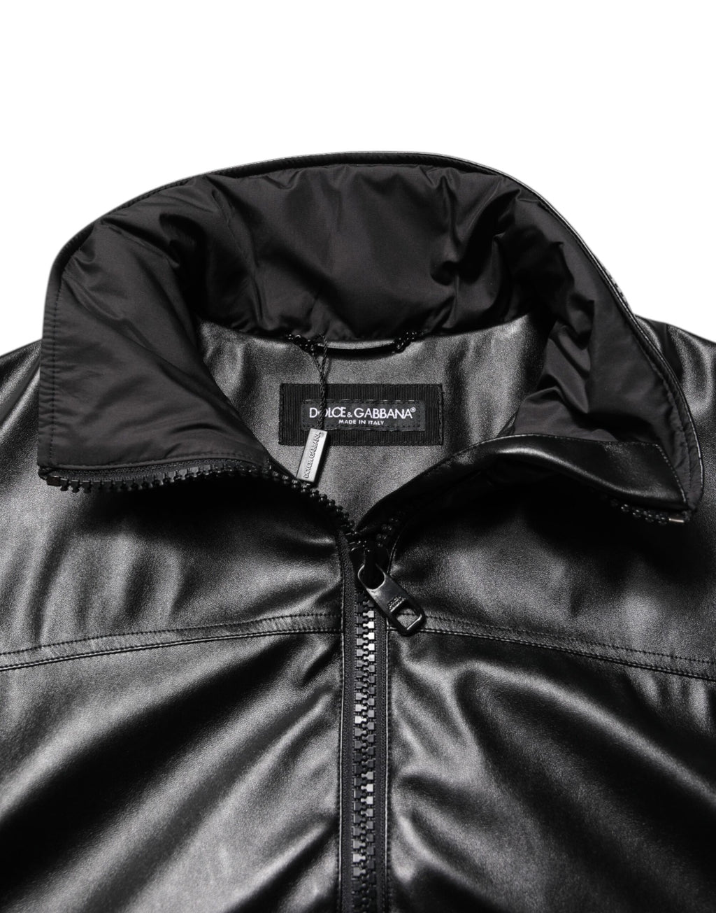 Dolce & Gabbana Schwarze Polyester-Logo-Plakette Bomberjacke