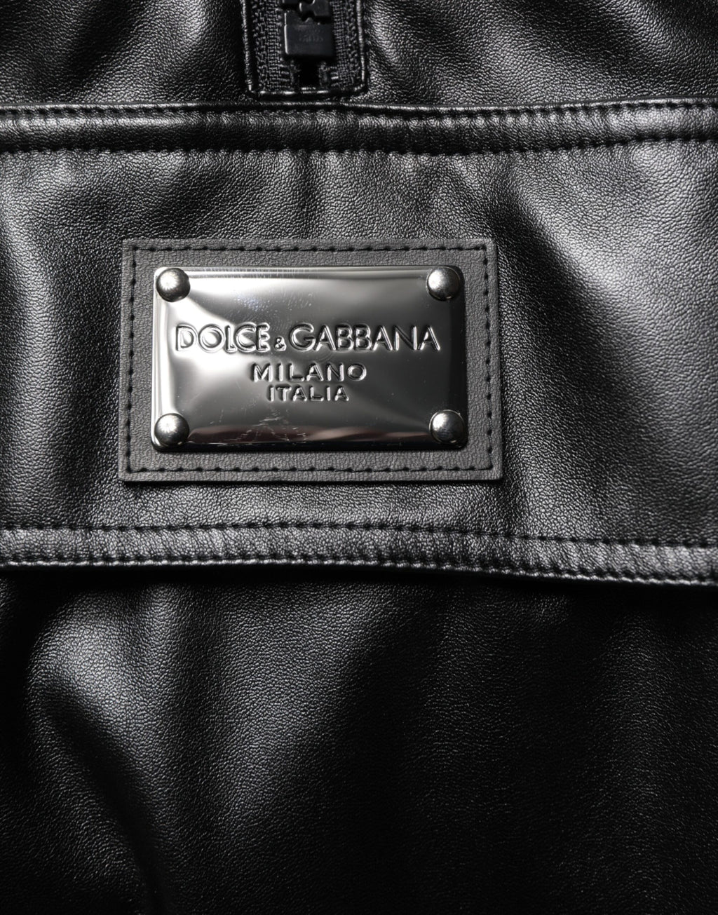 Dolce & Gabbana Schwarze Polyester-Logo-Plakette Bomberjacke