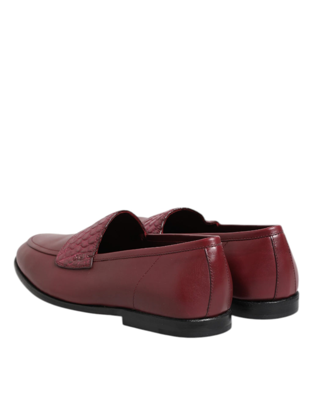 Dolce & Gabbana Burgunder Leder Formal Slip On Schuhe