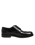 Dolce & Gabbana Schwarzes Leder Derby Wingtip Formelle Schuhe