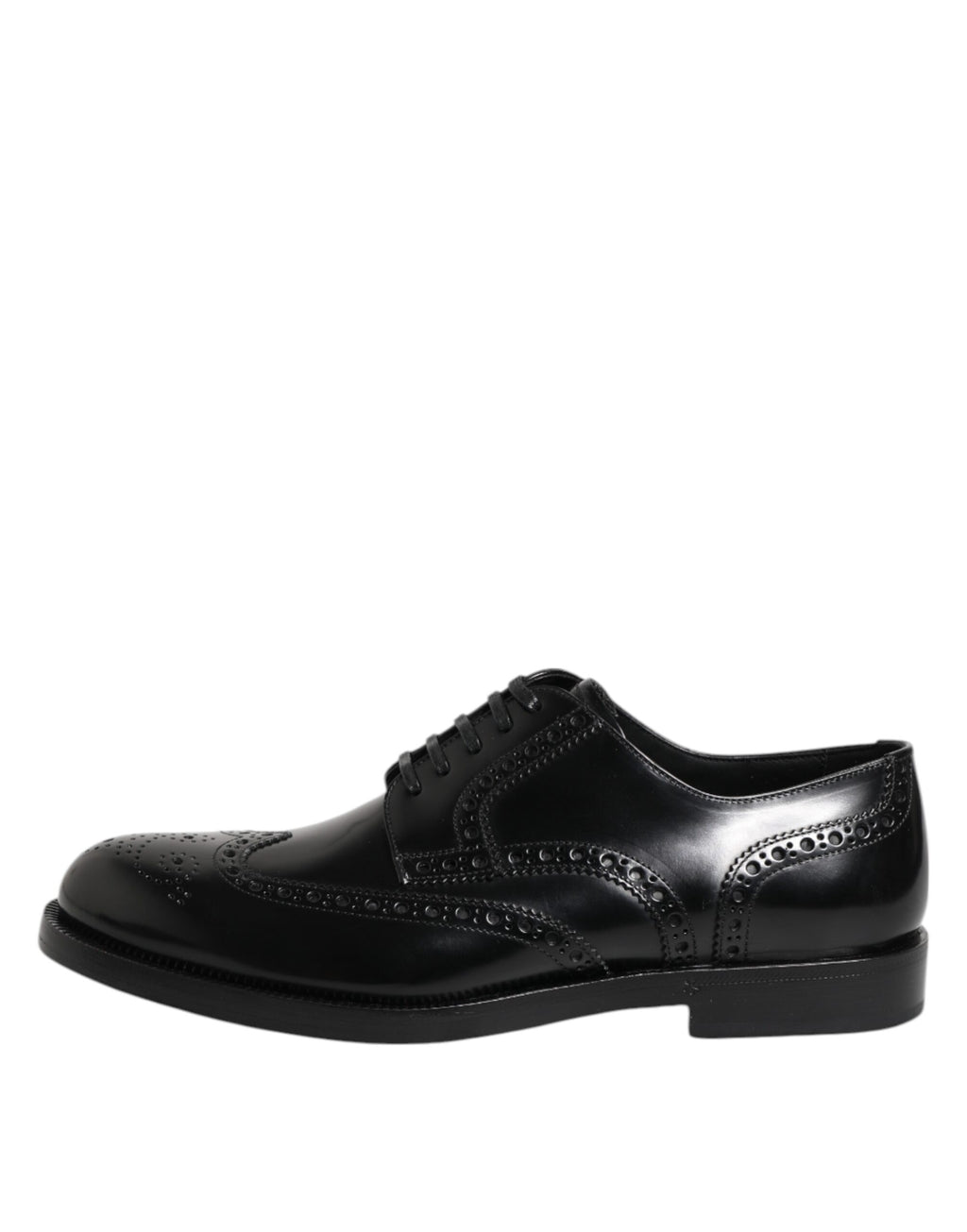 Dolce & Gabbana Schwarzes Leder Derby Wingtip Formelle Schuhe