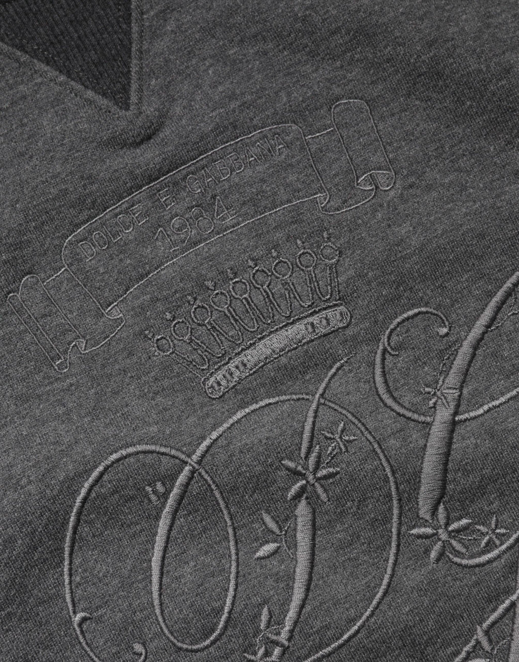 Dolce & Gabbana Grauer DG Logo-Pullover mit Stickerei