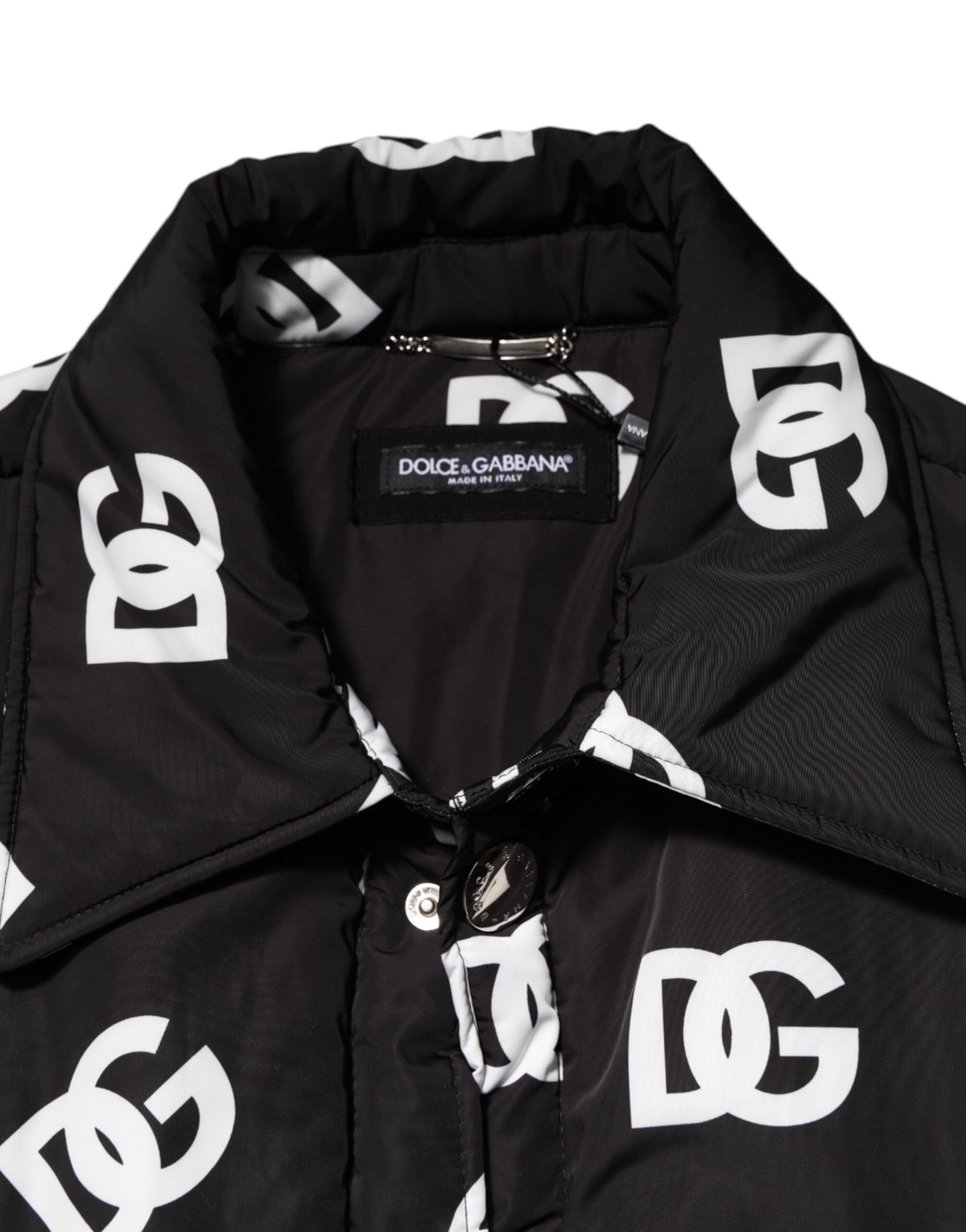 Dolce & Gabbana Schwarze DG Monogram Nylon Windbreaker Jacke