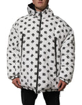 Dolce & Gabbana Weiße DG Monogram Kapuzen-Pufferjacke