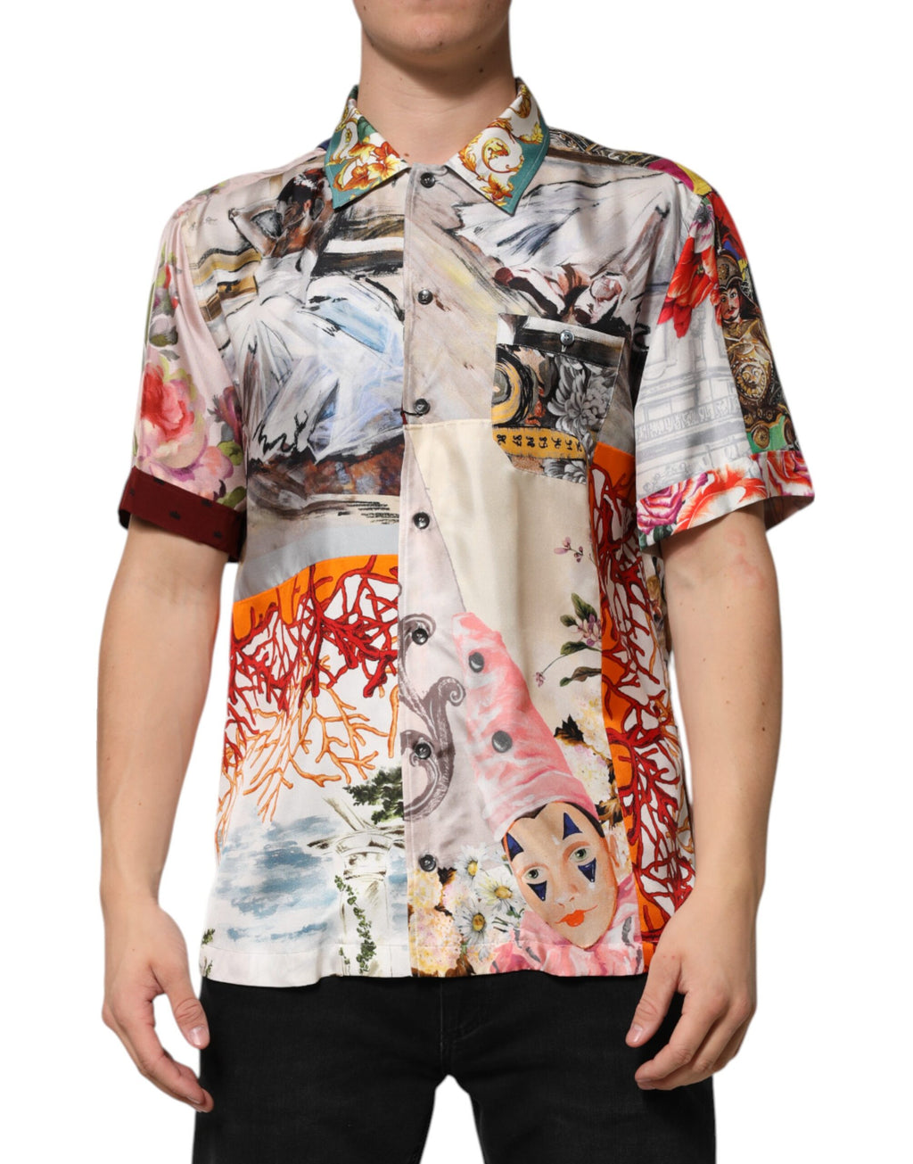 Dolce & Gabbana Multicolor Muscheldruck Hawaii Freizeithemd
