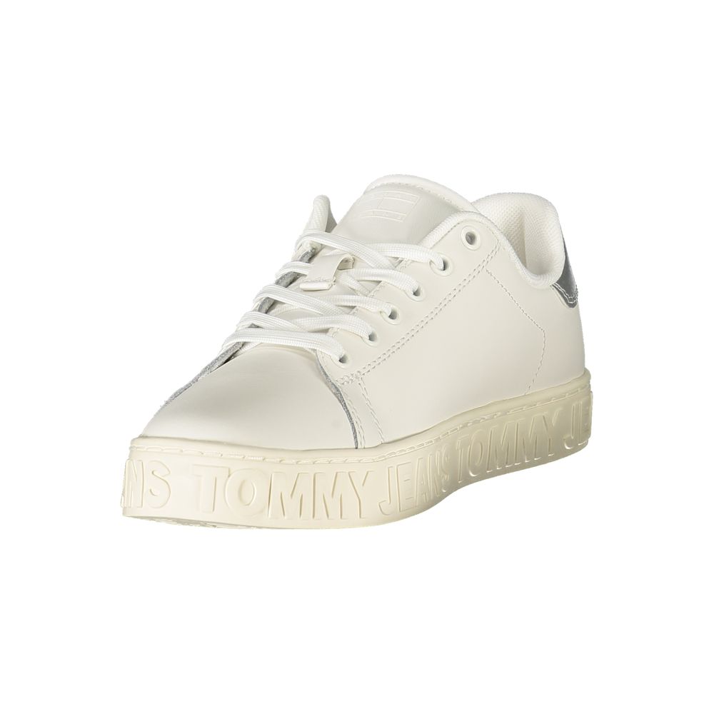 Tommy Hilfiger Bianco Damen-Sneaker aus Polyurethan