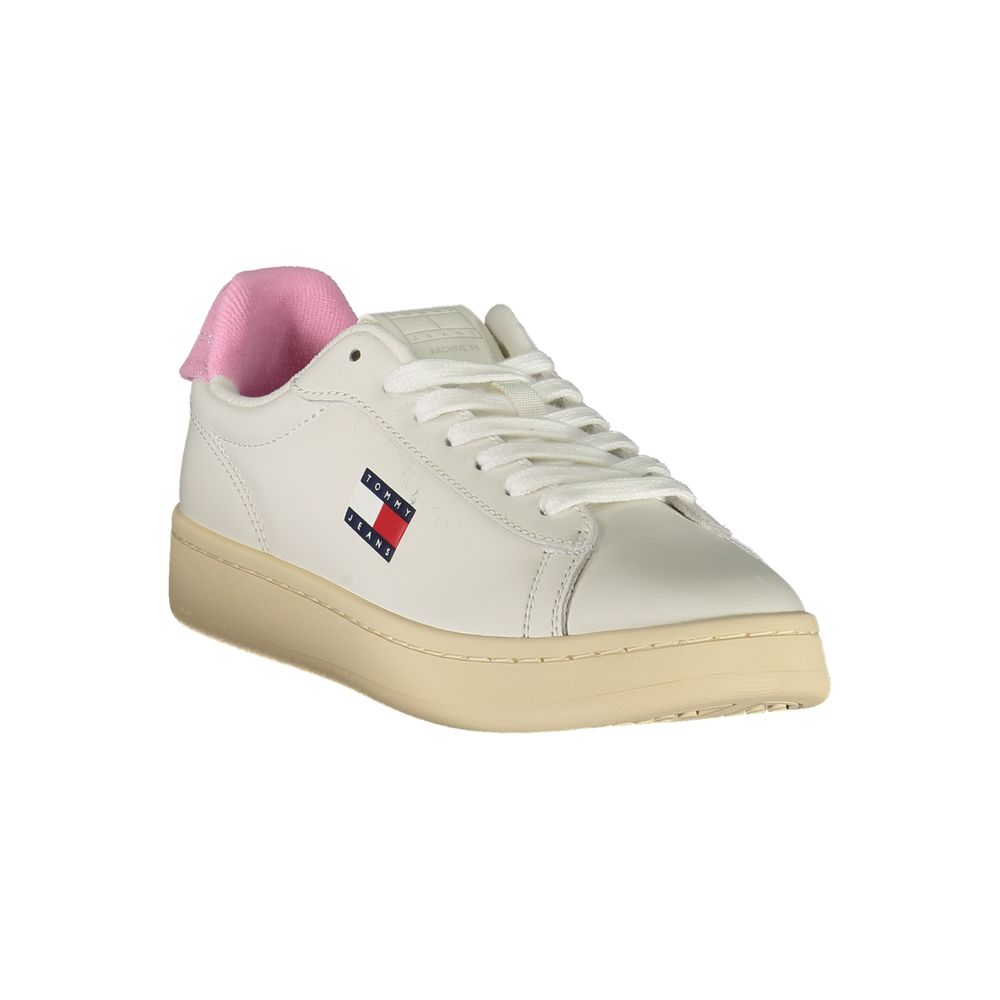 Tommy Hilfiger Bianco Damen-Sneaker aus Polyurethan