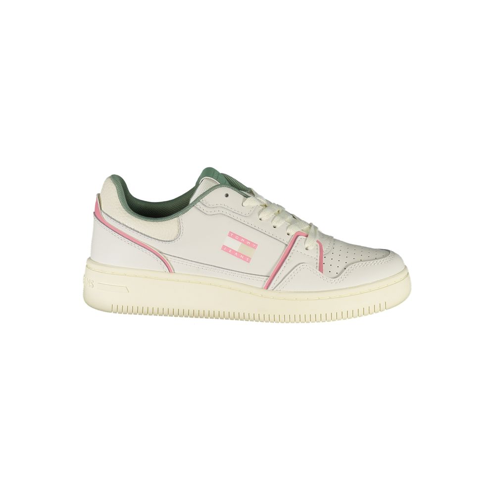 Tommy Hilfiger Weiße Low-Top-Sneaker aus Polyester