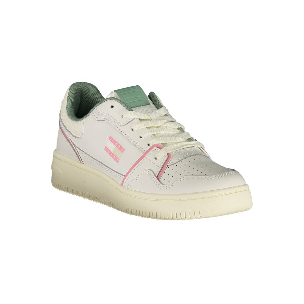 Tommy Hilfiger Weiße Low-Top-Sneaker aus Polyester