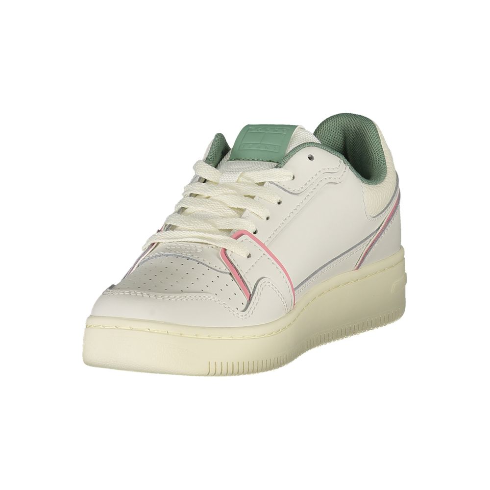Tommy Hilfiger Weiße Low-Top-Sneaker aus Polyester