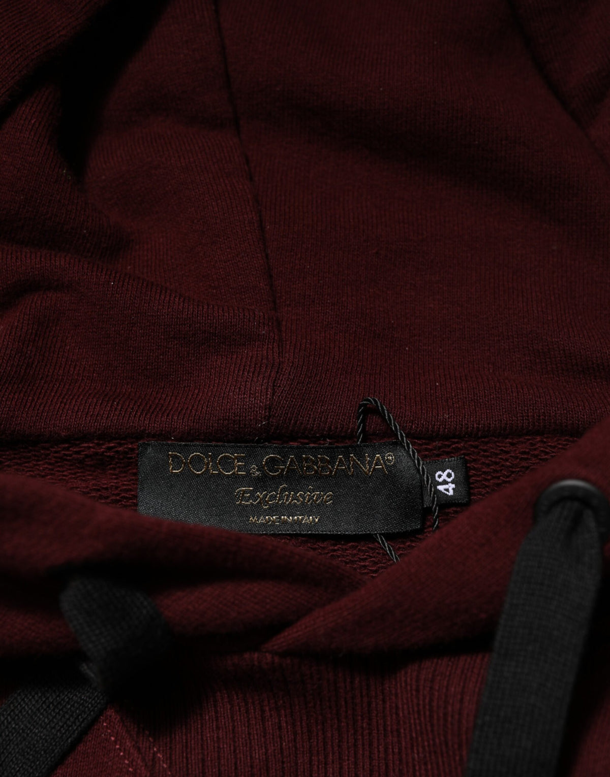 Dolce & Gabbana Burgundy Cotton Plaid gefüttert Männer Hoodie Pullover