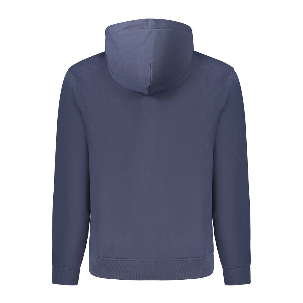 Blauer Baumwoll-Kapuzenpullover für Herren