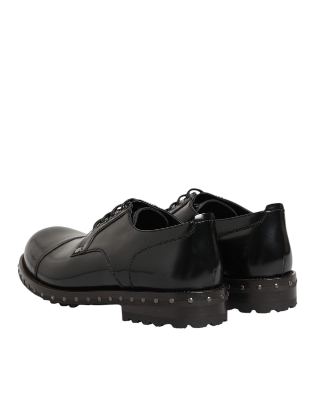 Dolce & Gabbana Schwarze, mit Nieten besetzte Lederschnürschuhe für Herren