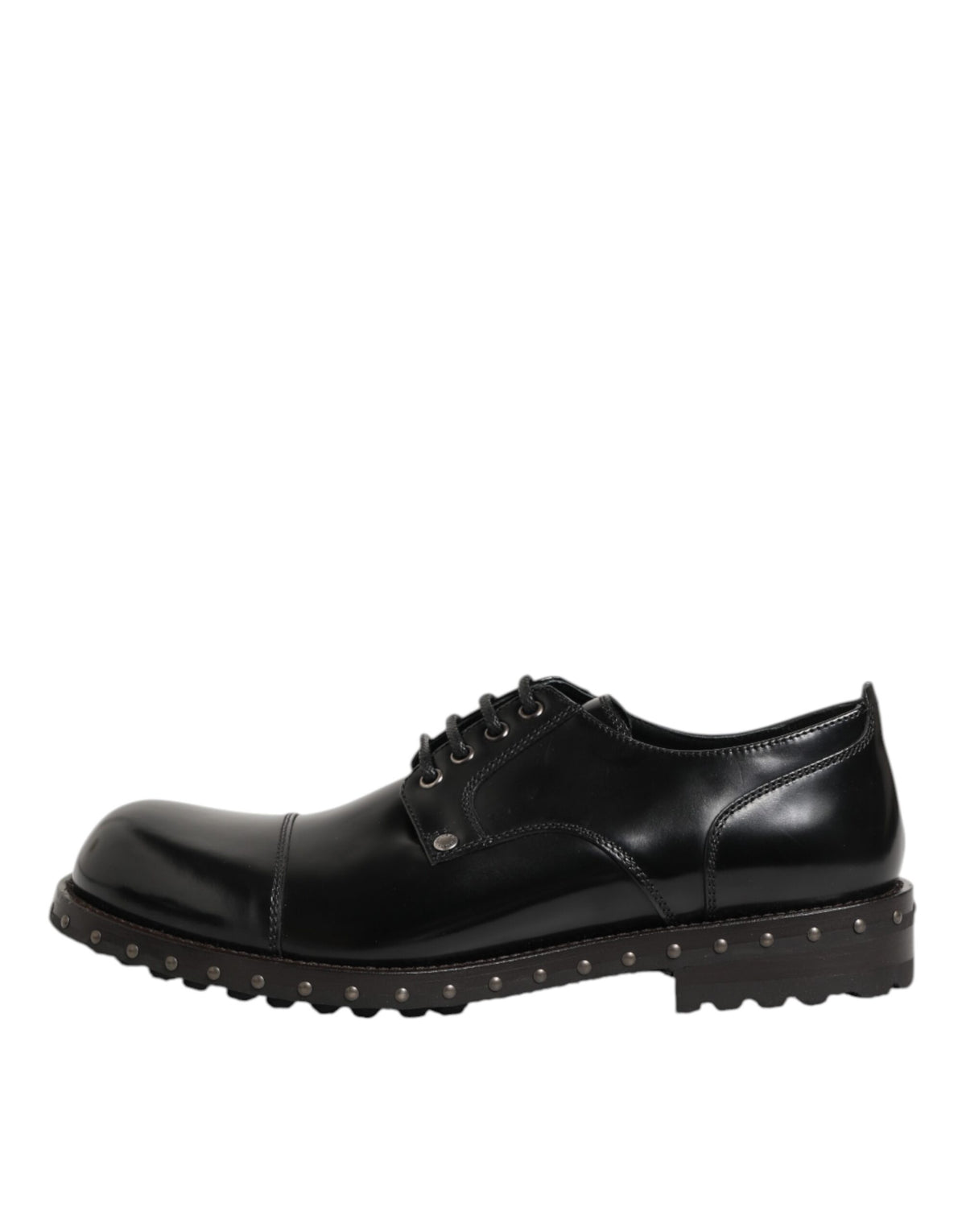 Dolce & Gabbana Schwarze, mit Nieten besetzte Lederschnürschuhe für Herren