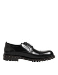 Dolce & Gabbana Schwarze, mit Nieten besetzte Lederschnürschuhe für Herren