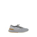 Brunello Cucinelli Graue Sneaker aus Baumwolle im Athletic-Stil