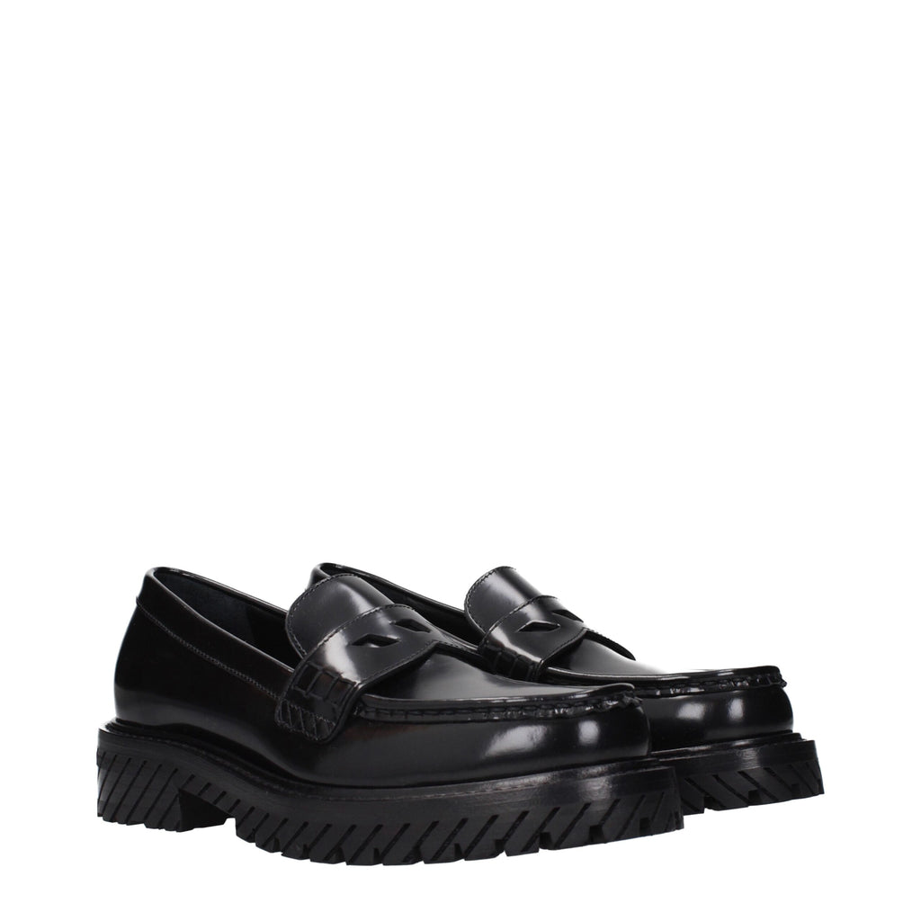 Off-White Schwarze Leder Loafer zum Hineinschlüpfen