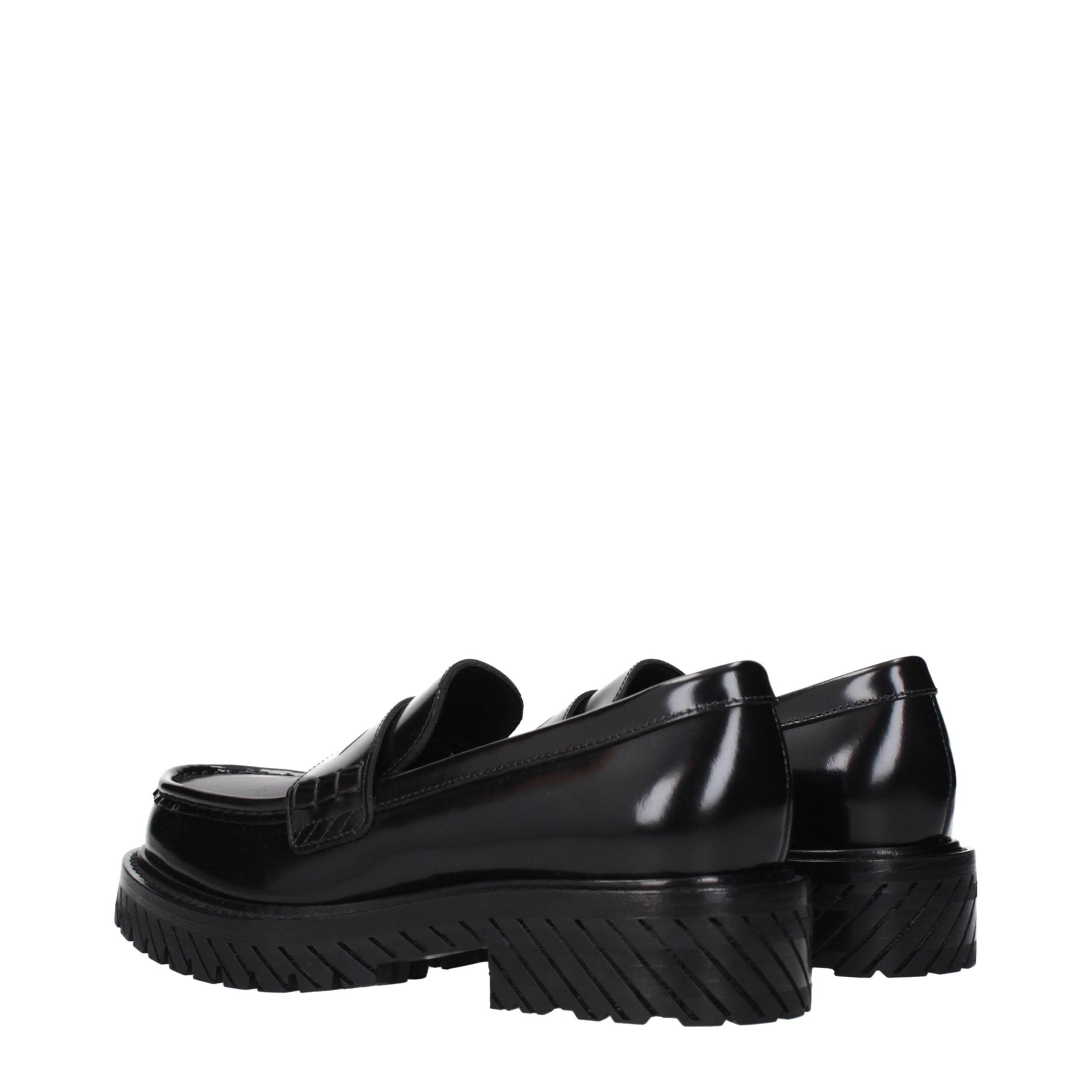 Off-White Schwarze Leder Loafer zum Hineinschlüpfen