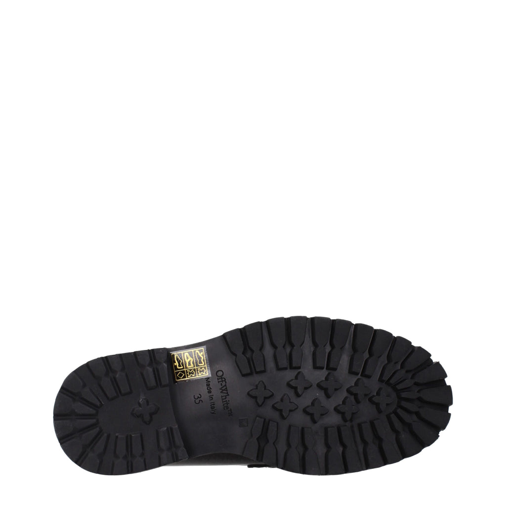 Off-White Schwarze Leder Loafer zum Hineinschlüpfen
