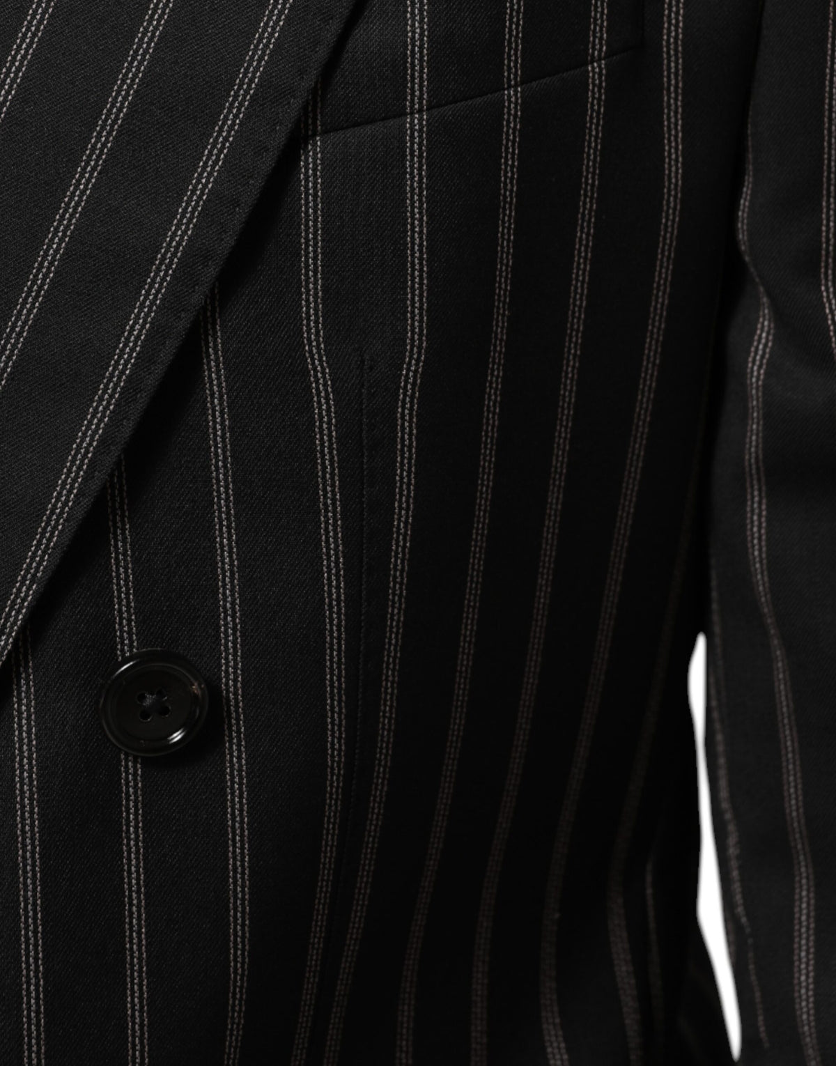 Dolce & Gabbana Schwarz gestreifter SICILIA 1-Knopf Anzug Blazer