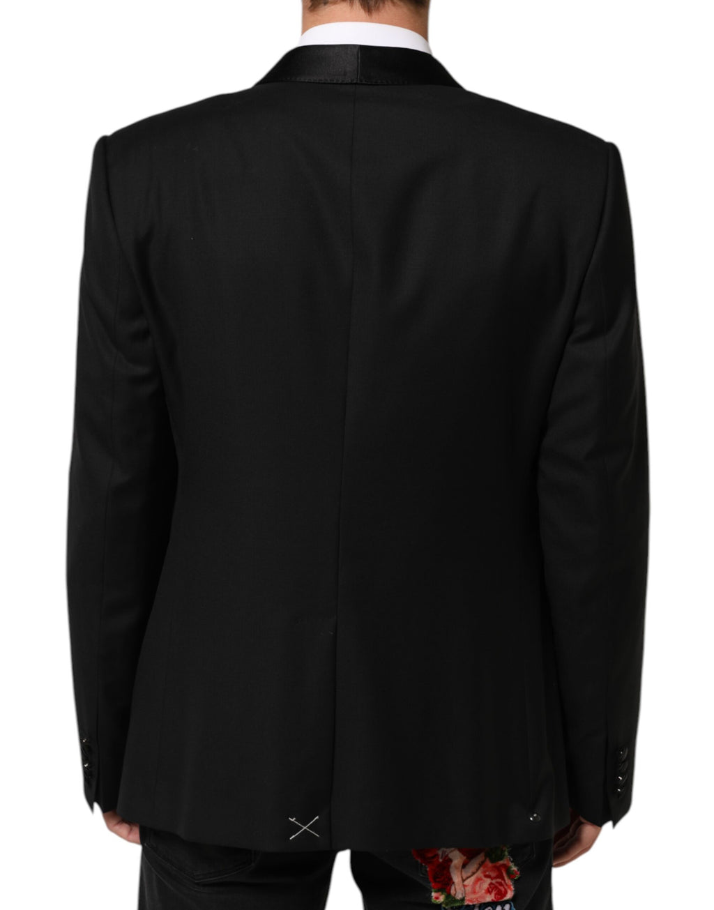 Dolce & Gabbana Schwarz Wolle GOLD 1 Knopf Männer Anzug Blazer