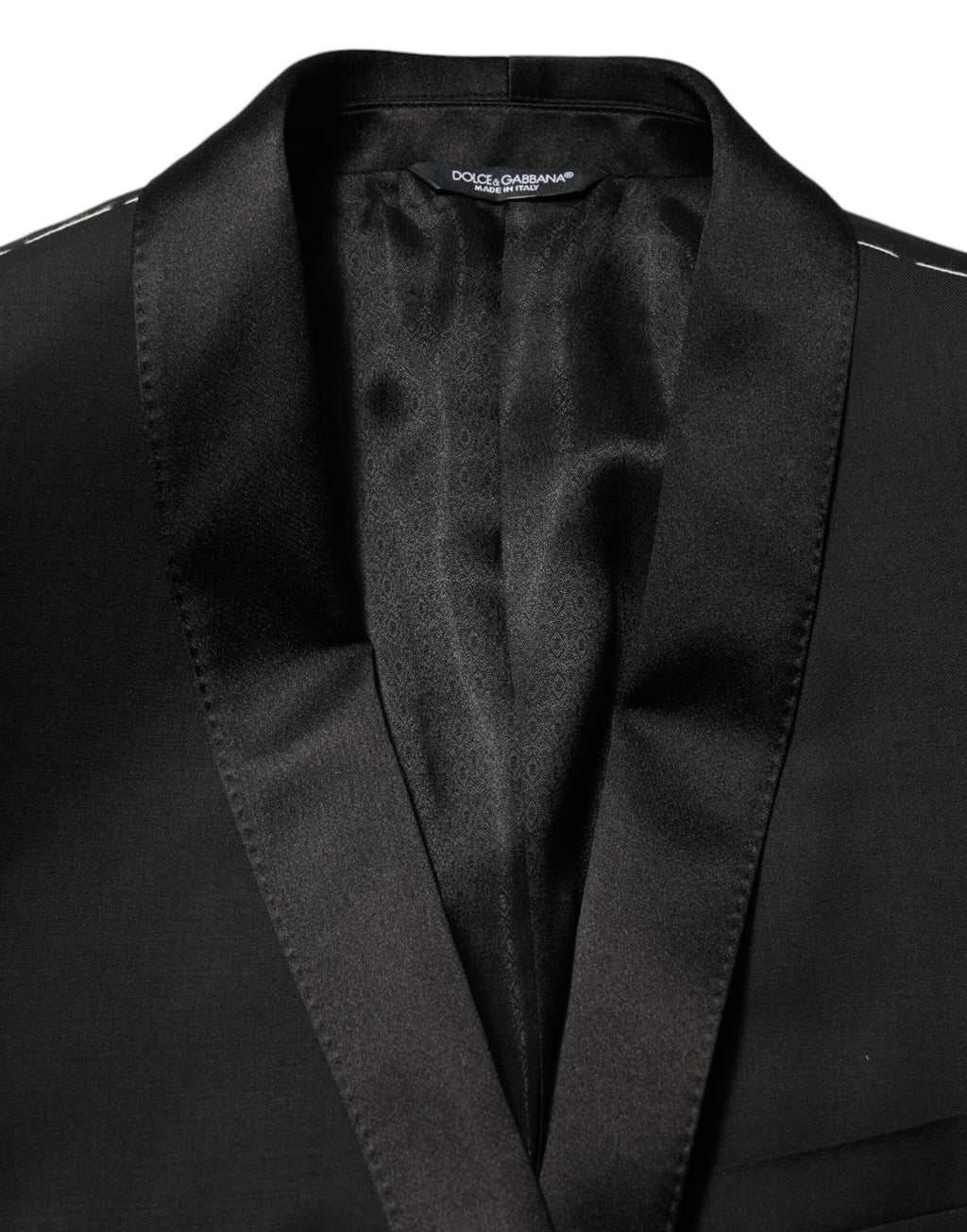 Dolce & Gabbana Schwarz Wolle GOLD 1 Knopf Männer Anzug Blazer