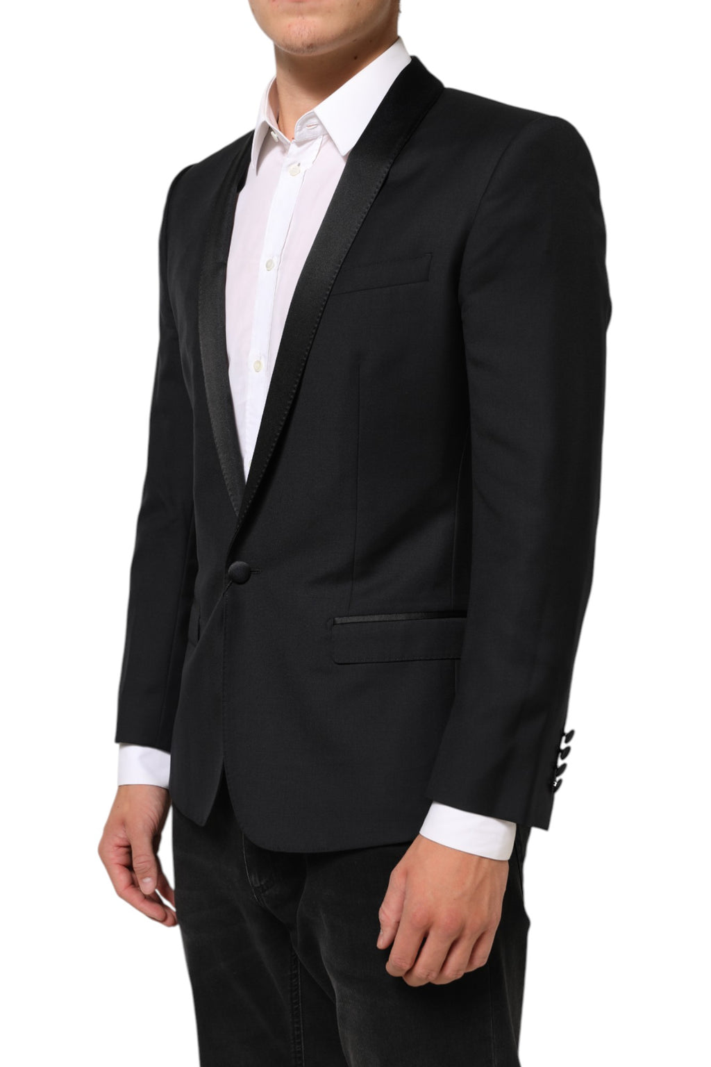 Dolce & Gabbana Schwarz GOLD 1 Knopf Anzug Jacke Männer Blazer