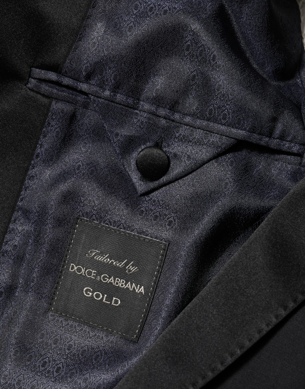 Dolce & Gabbana Schwarz GOLD 1 Knopf Anzug Jacke Männer Blazer